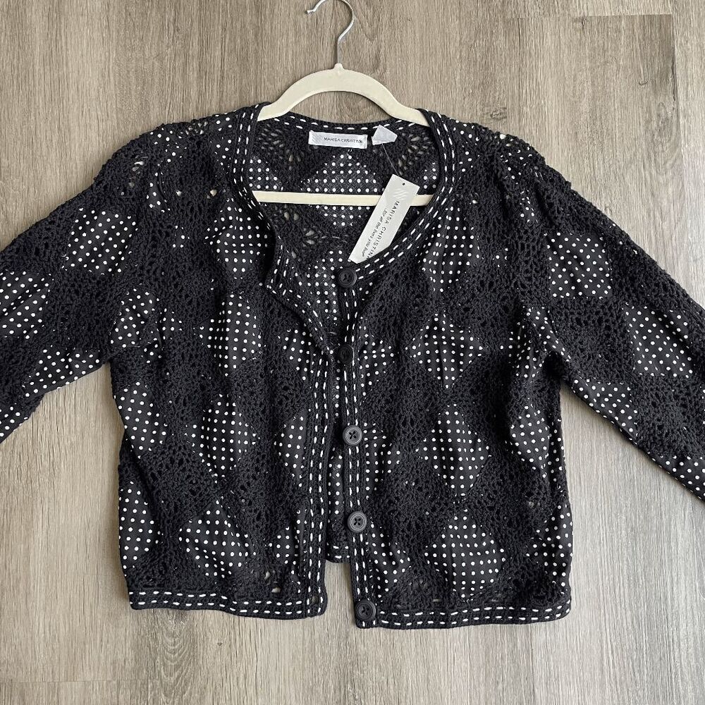 NWT Marisa Christina Crochet Jacket Vintage Large​​​​​​